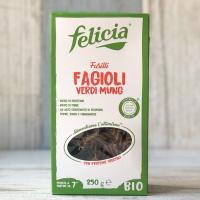 Паста Фузилли из зелёной фасоли Мунго без глютена, Felicia, 250 г