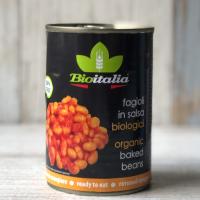 Фасоль белая в томатном соусе консервированная, Bioitalia, 400 г