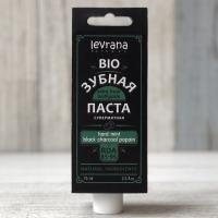 Зубная паста био супермятная Hard mint & black charcoal & papain с углем и папаином, Levrana, 75 мл