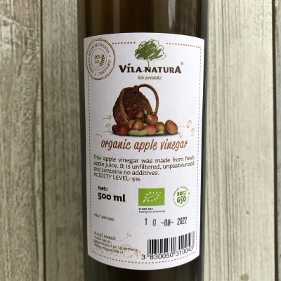 Уксус из яблочного сока 5% домашний, Vila Natura, 500 мл