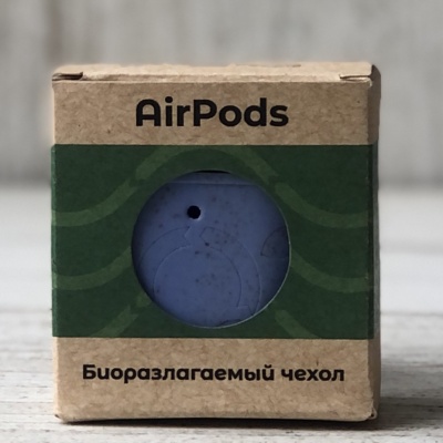 Чехол биоразлагаемый для AirPods, Zero Waste People Василек (голубой)