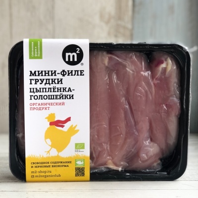 Мини-филе грудки цыпленка-голошейки, Органическая ферма М2