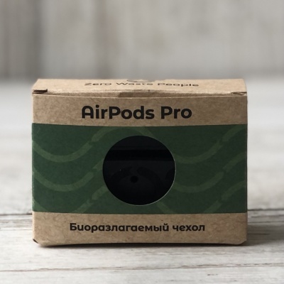 Чехол биоразлагаемый для AirPods Pro, Zero Waste People Черника (черный)