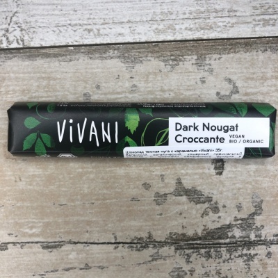 Шоколад Темная нуга с карамелью, Vivani, 35 г