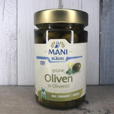 Оливки зеленые в оливковом масле Extra Virgin, Mani Blauel, 280 г