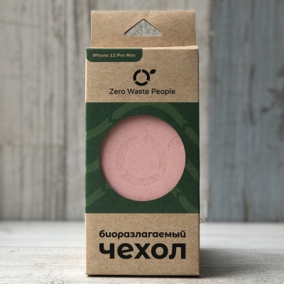 Чехол биоразлагаемый для iPhone 12 pro max, Zero Waste People Пион (розовый)